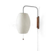 Modern Bubble Ball Wall Sconce with Walnut Accents and Adjustable Swivel Arm