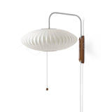 Modern Bubble Ball Wall Sconce with Walnut Accents and Adjustable Swivel Arm