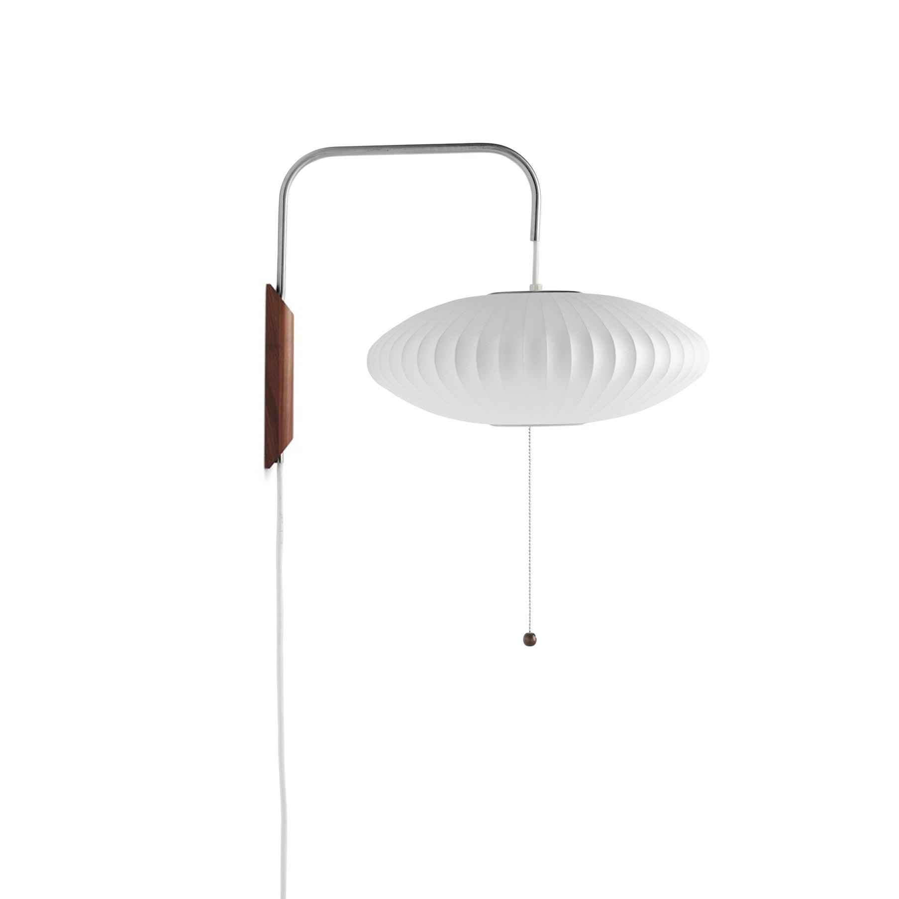 Modern Bubble Ball Wall Sconce with Walnut Accents and Adjustable Swivel Arm