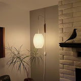 Modern Bubble Ball Wall Sconce with Walnut Accents and Adjustable Swivel Arm
