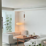 Modern Bubble Ball Wall Sconce with Walnut Accents and Adjustable Swivel Arm