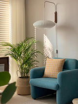 Modern Bubble Ball Wall Sconce with Walnut Accents and Adjustable Swivel Arm