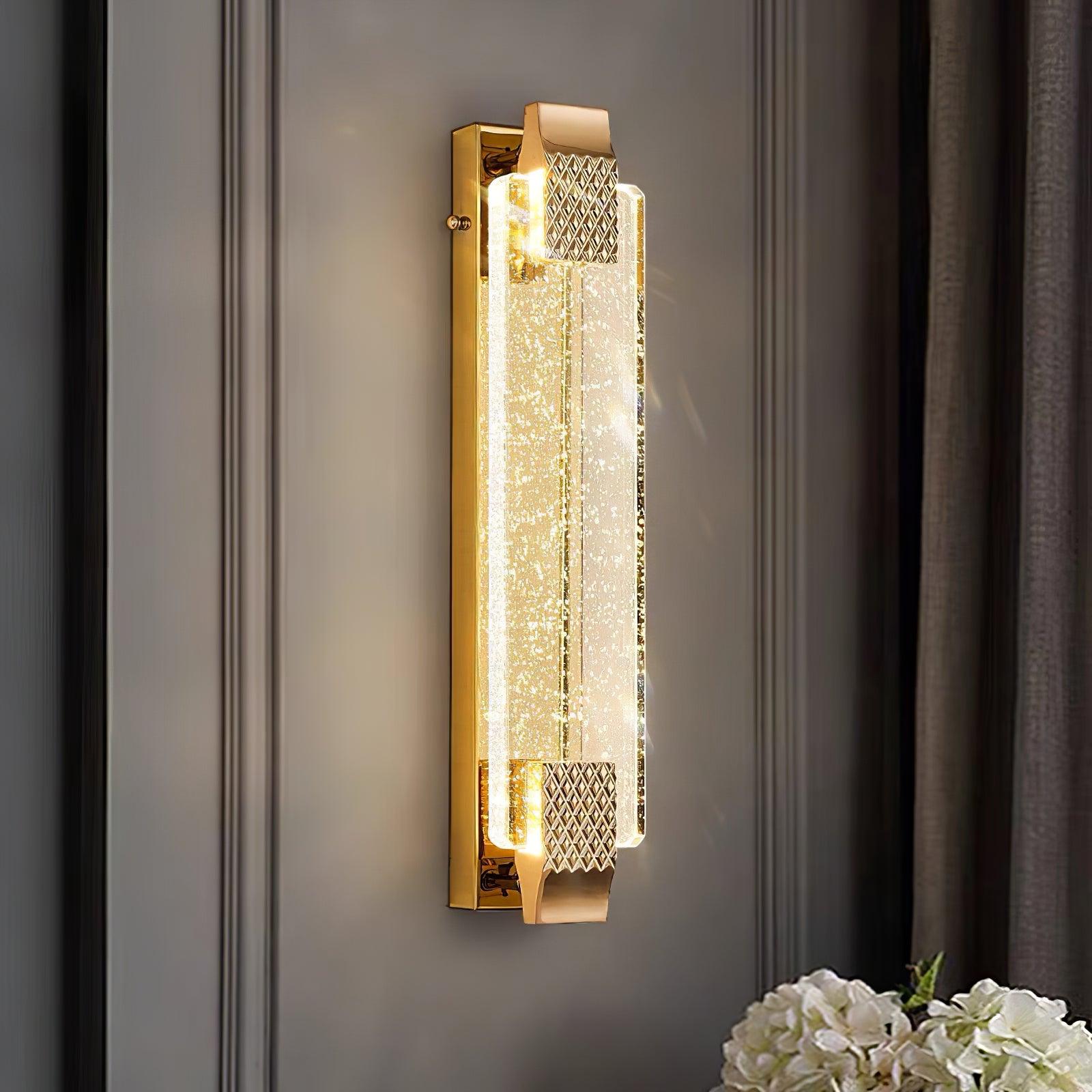 Modern Bubble Crystal Wall Sconce with Rose Gold Finish and Integrated LED Lighting