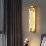 Modern Bubble Crystal Wall Sconce with Rose Gold Finish and Integrated LED Lighting