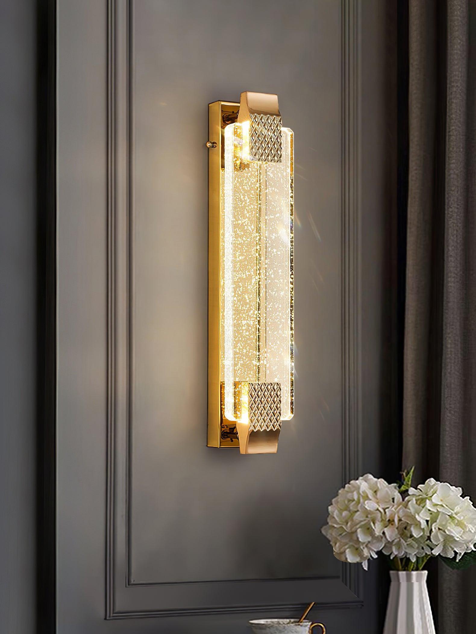Modern Bubble Crystal Wall Sconce with Rose Gold Finish and Integrated LED Lighting