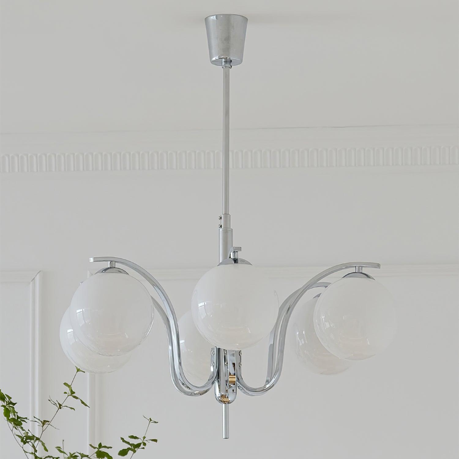 Modern Bubble Glass Molecular Chandelier Chrome Pendant Light for Dining Room