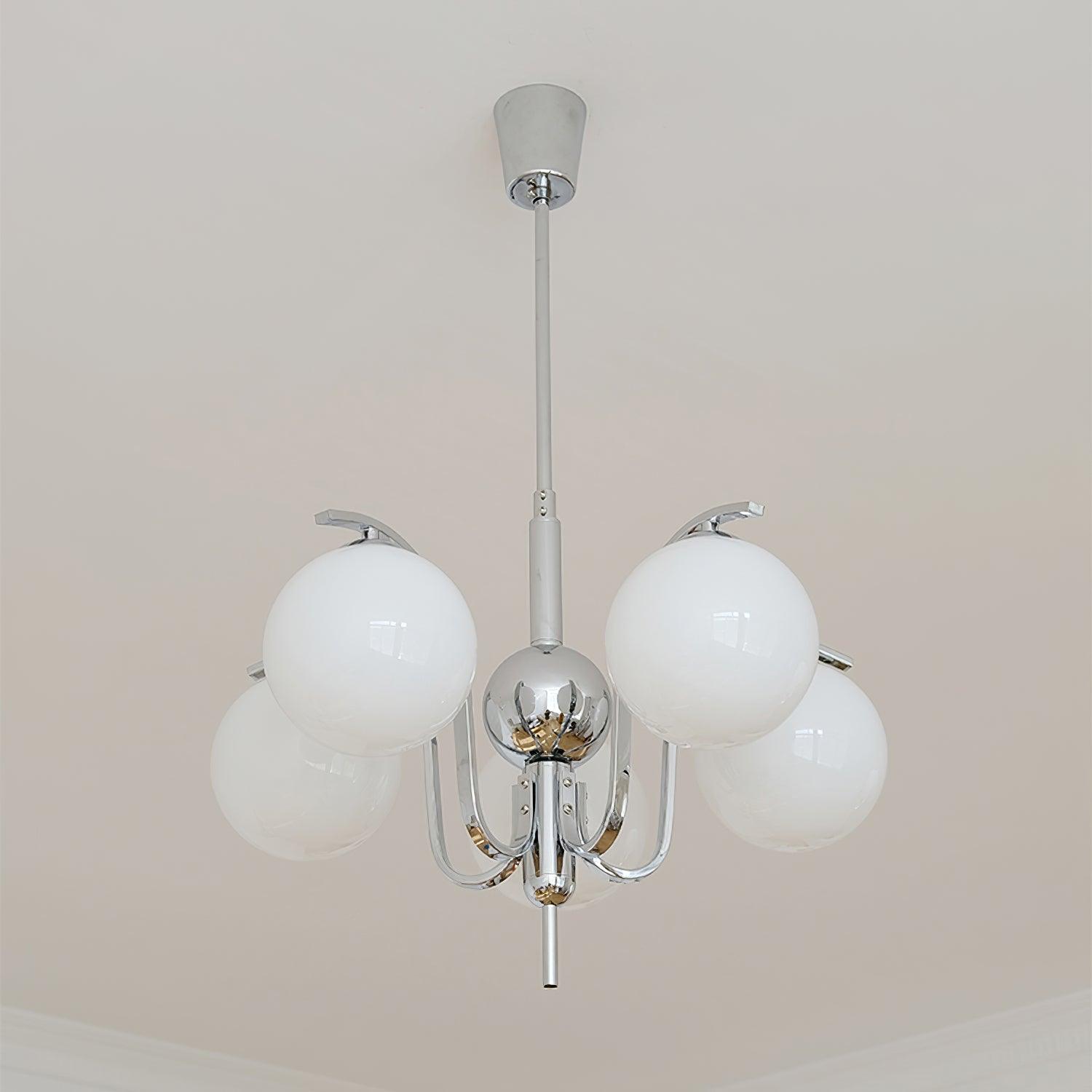 Modern Bubble Glass Molecular Chandelier Chrome Pendant Light for Dining Room
