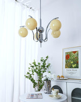 Modern Bubble Glass Molecular Chandelier Chrome Pendant Light for Dining Room