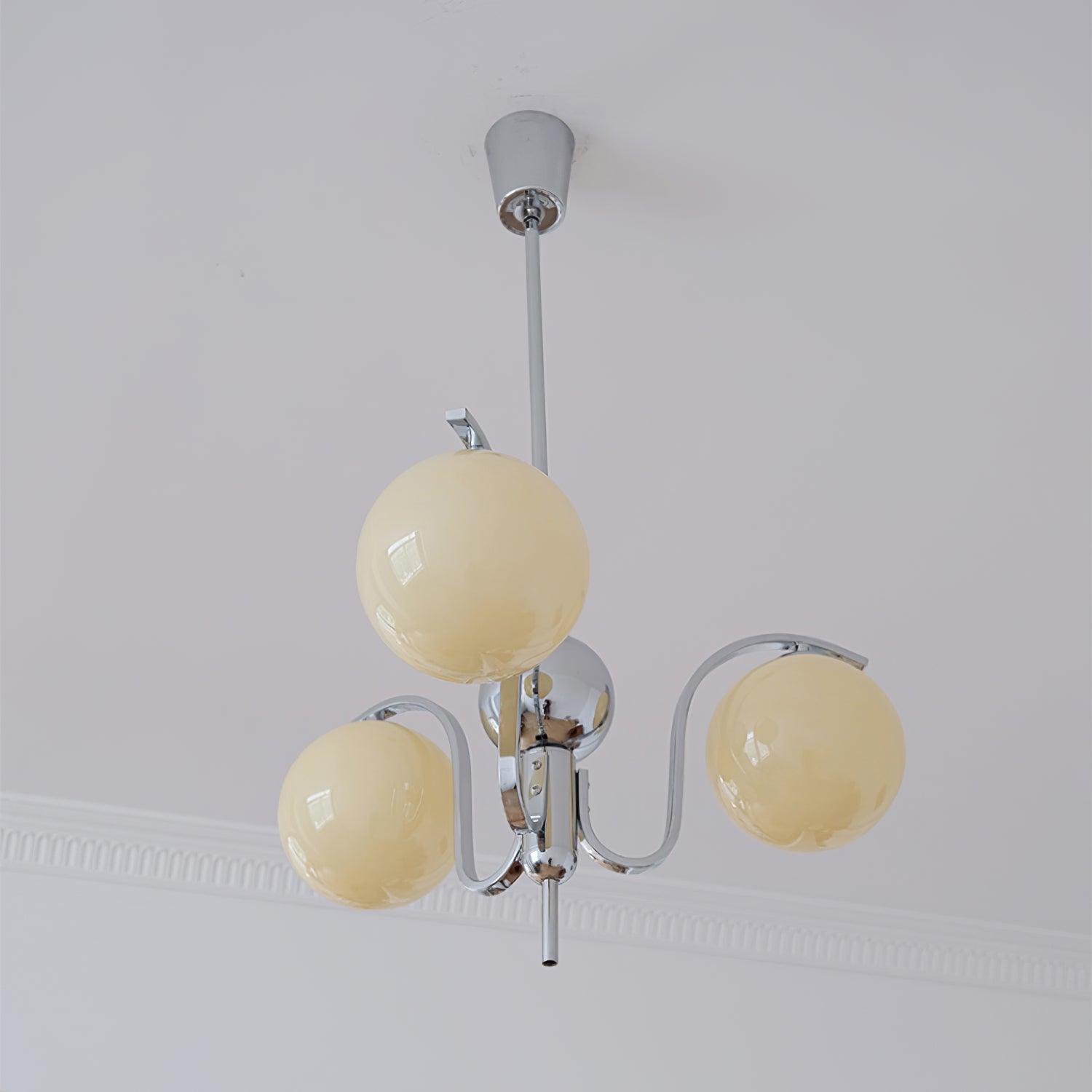Modern Bubble Glass Molecular Chandelier Chrome Pendant Light for Dining Room