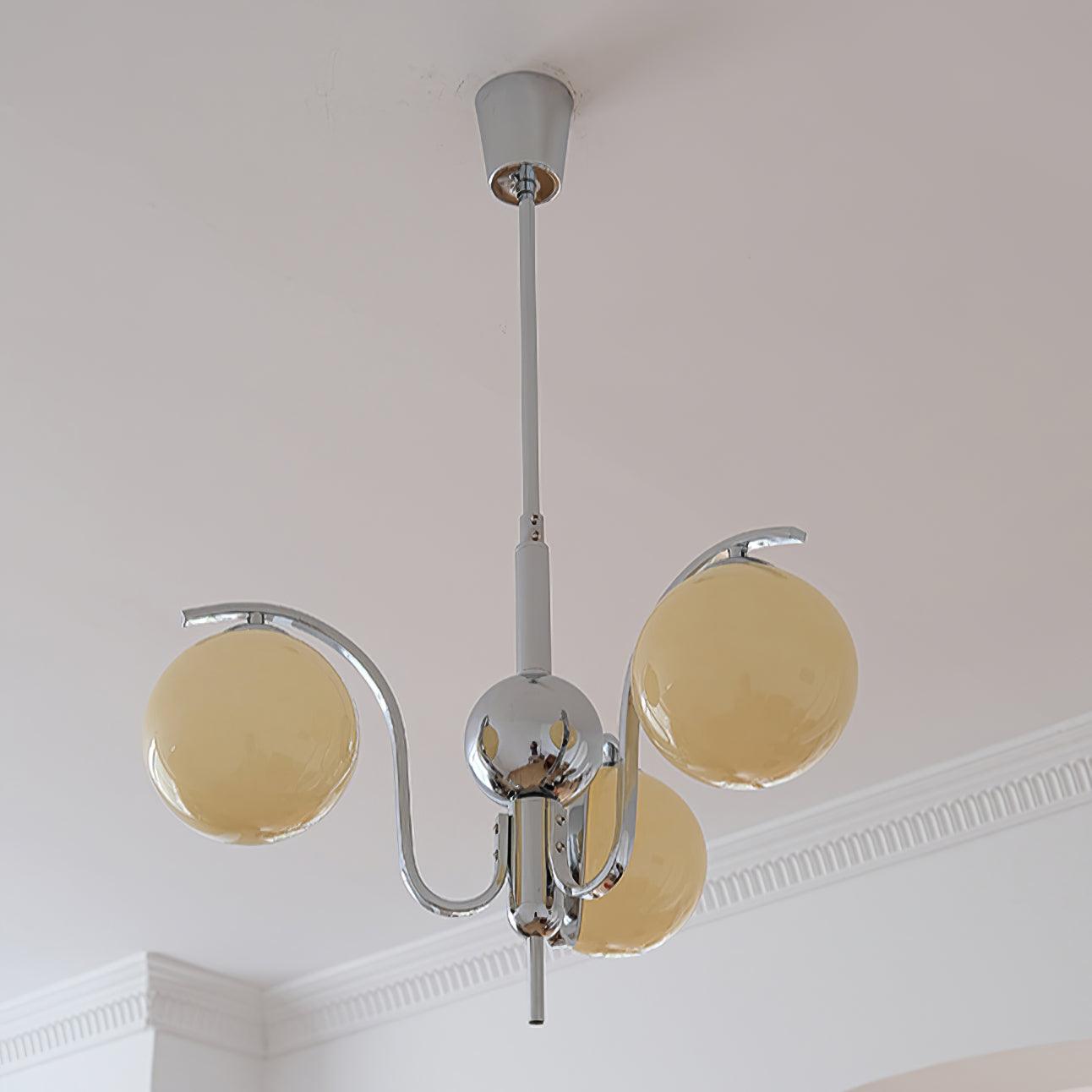 Modern Bubble Glass Molecular Chandelier Chrome Pendant Light for Dining Room