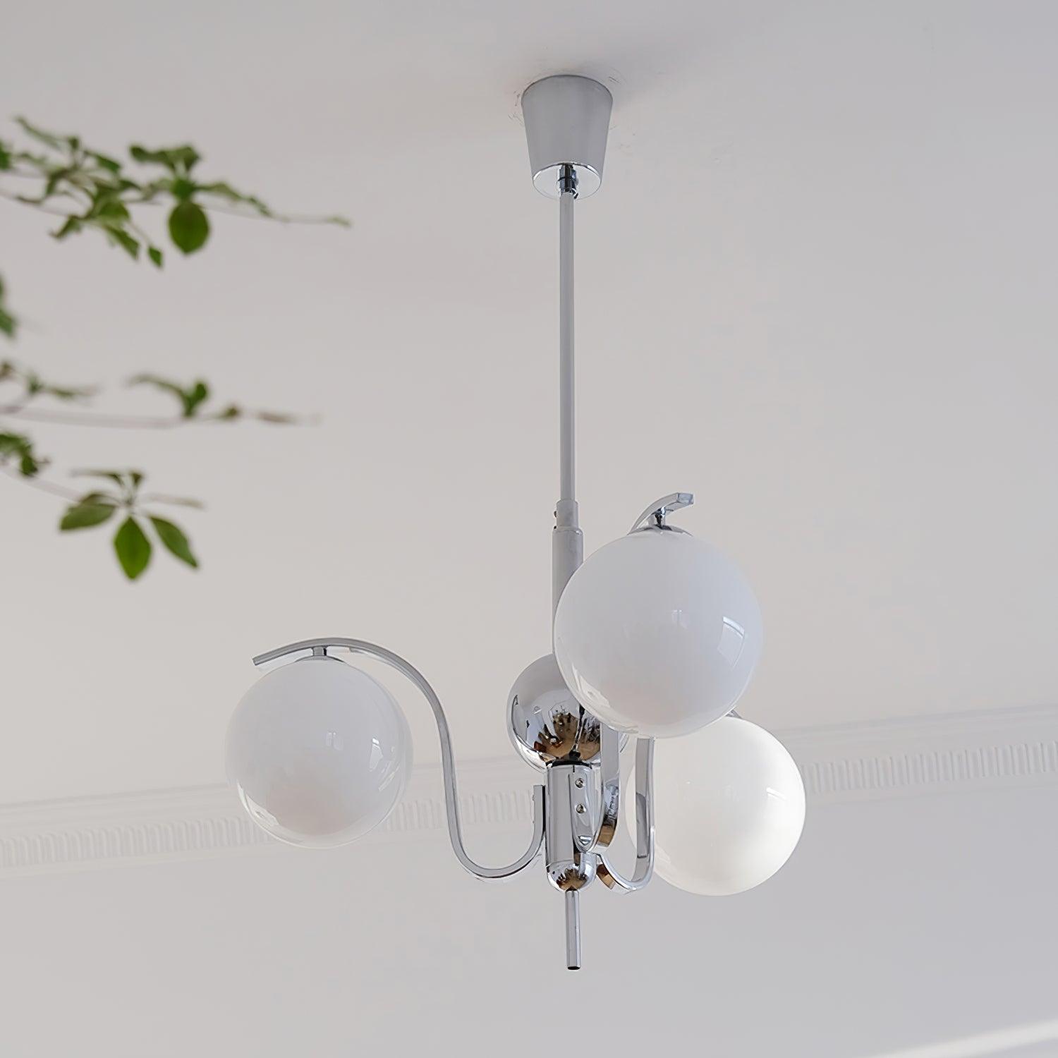 Modern Bubble Glass Molecular Chandelier Chrome Pendant Light for Dining Room