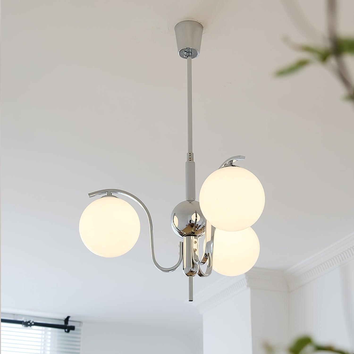 Modern Bubble Glass Molecular Chandelier Chrome Pendant Light for Dining Room