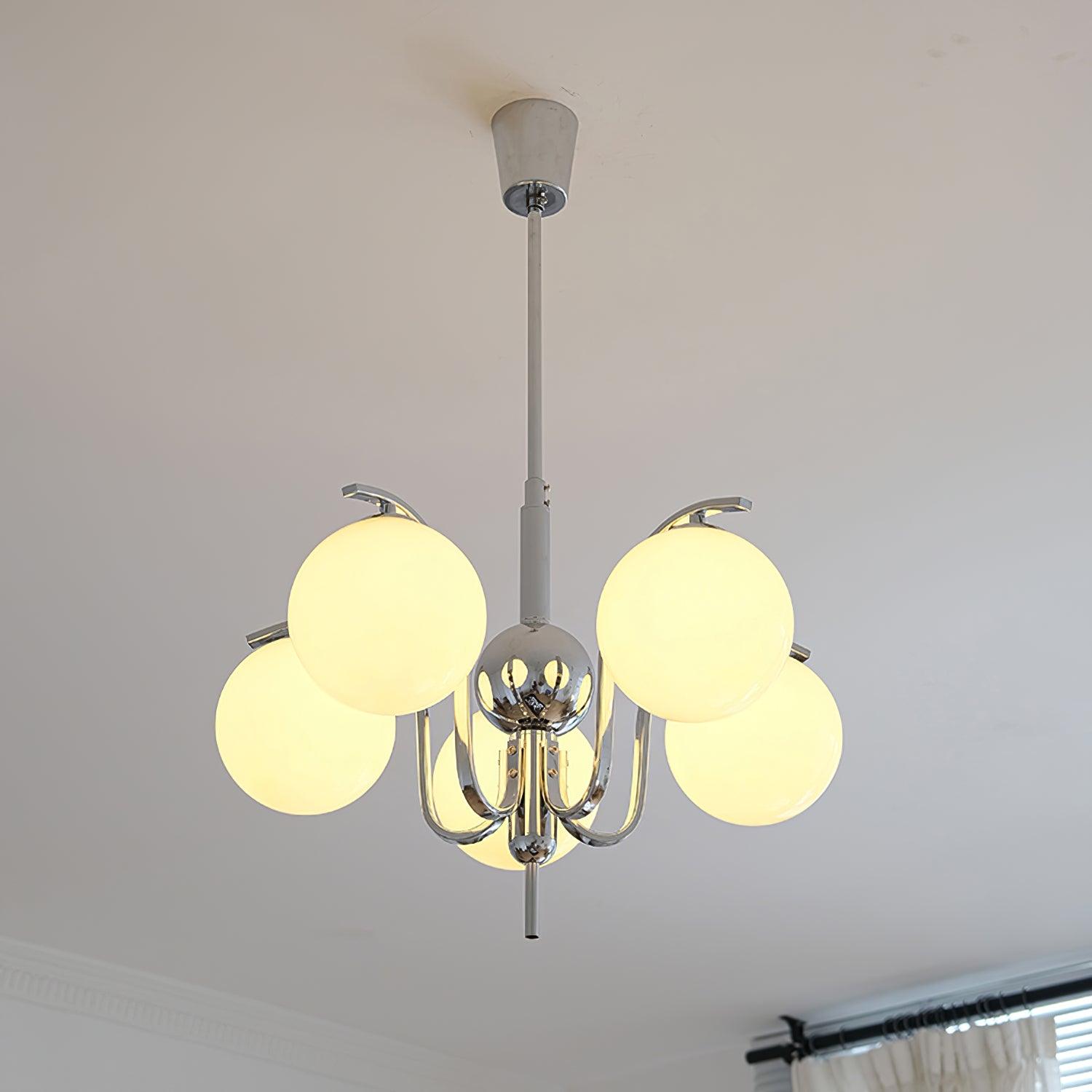 Modern Bubble Glass Molecular Chandelier Chrome Pendant Light for Dining Room