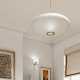 Modern Bubble Mulberry Silk Pendant Light Geometric Mid Century Minimalist Hanging Lamp for Living Room