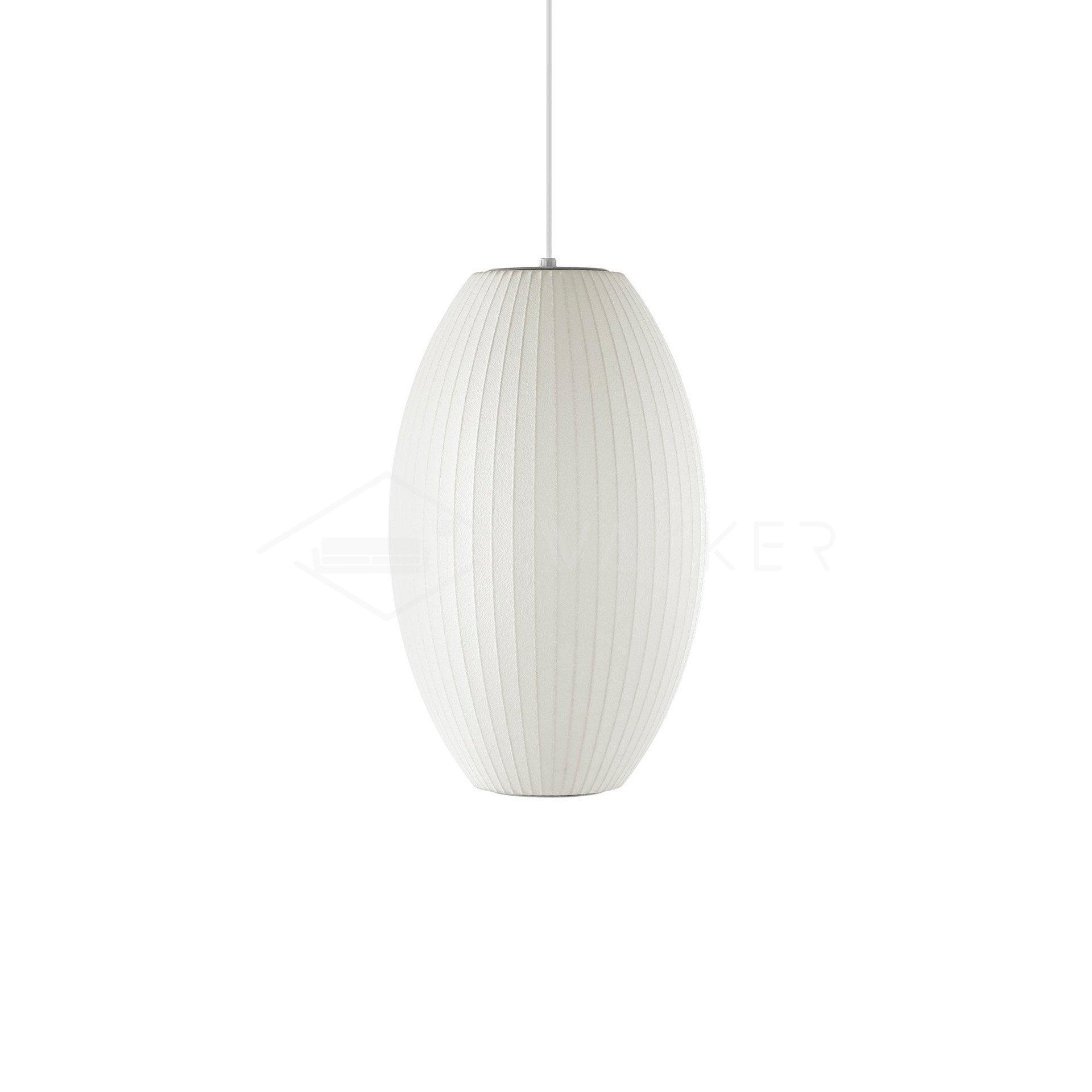 Modern Bubble Mulberry Silk Pendant Light Geometric Mid Century Minimalist Hanging Lamp for Living Room