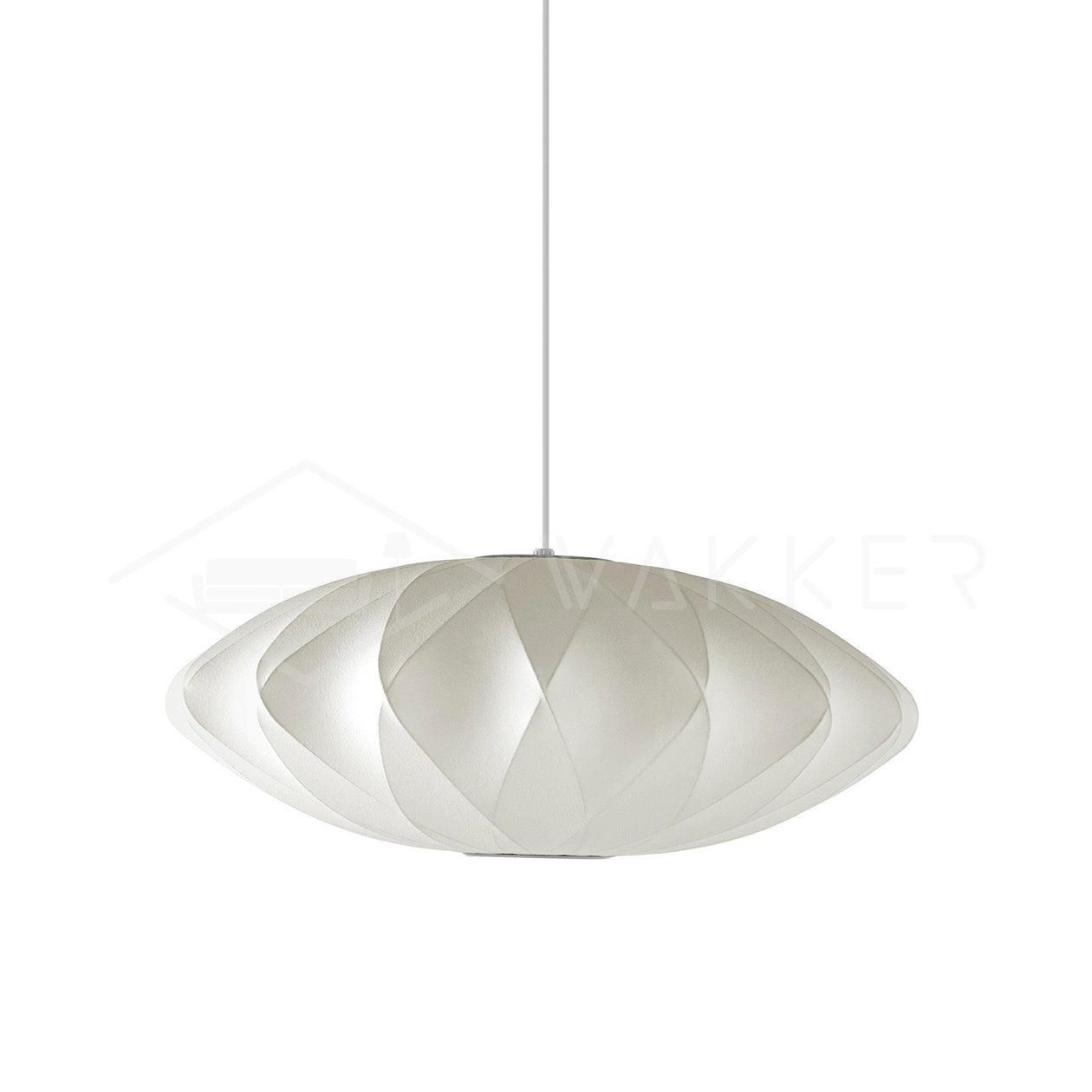 Modern Bubble Mulberry Silk Pendant Light Geometric Mid Century Minimalist Hanging Lamp for Living Room