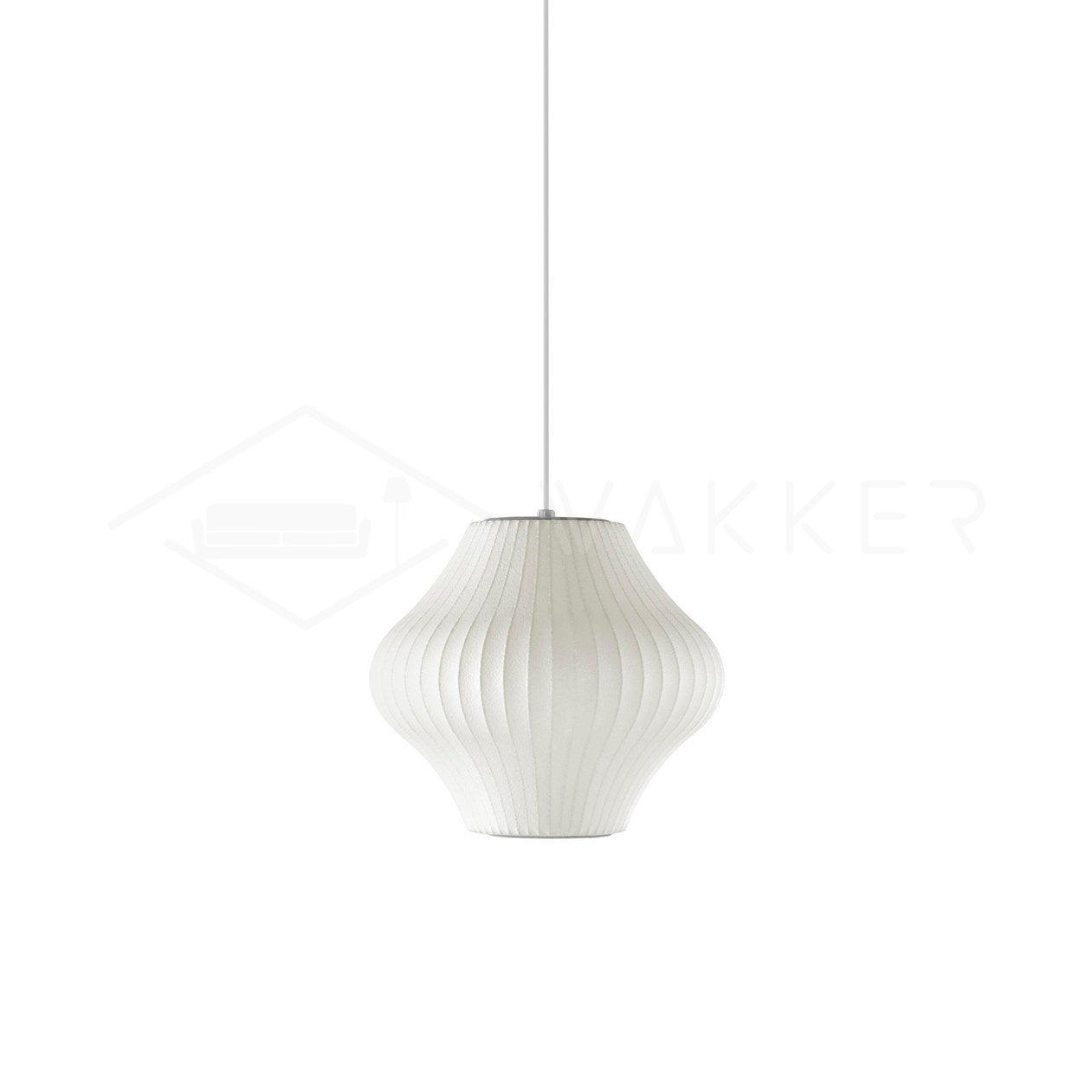 Modern Bubble Mulberry Silk Pendant Light Geometric Mid Century Minimalist Hanging Lamp for Living Room
