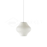 Modern Bubble Mulberry Silk Pendant Light Geometric Mid Century Minimalist Hanging Lamp for Living Room