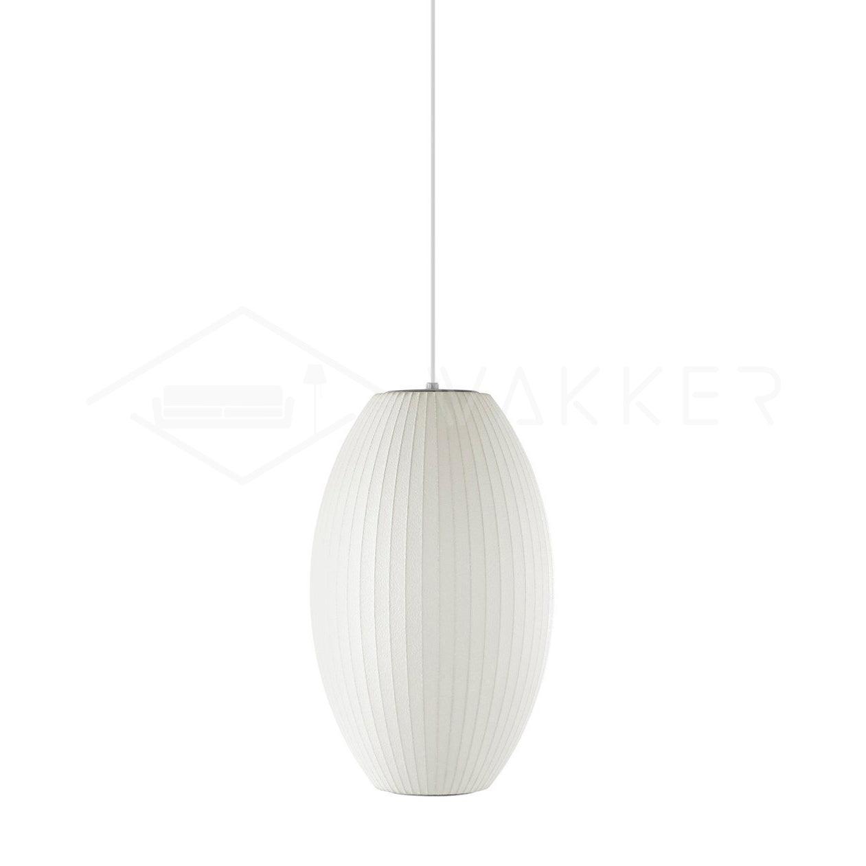 Modern Bubble Mulberry Silk Pendant Light Geometric Mid Century Minimalist Hanging Lamp for Living Room