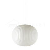 Modern Bubble Mulberry Silk Pendant Light Geometric Mid Century Minimalist Hanging Lamp for Living Room