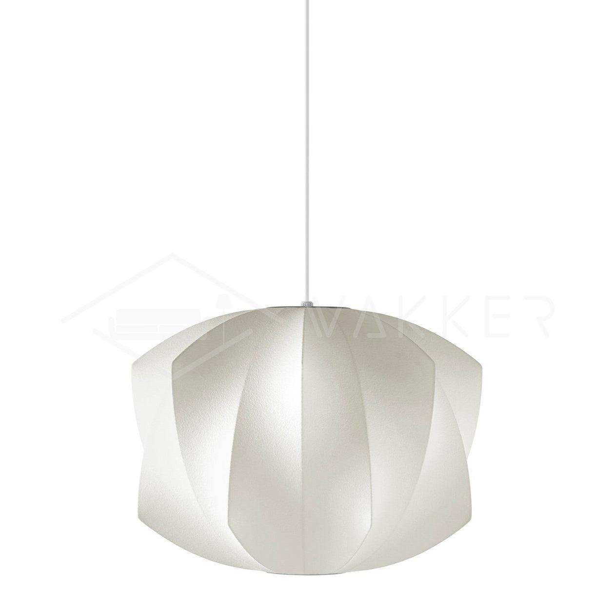 Modern Bubble Mulberry Silk Pendant Light Geometric Mid Century Minimalist Hanging Lamp for Living Room