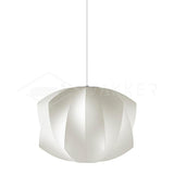Modern Bubble Mulberry Silk Pendant Light Geometric Mid Century Minimalist Hanging Lamp for Living Room