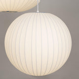 Modern Bubble Mulberry Silk Pendant Light Geometric Mid Century Minimalist Hanging Lamp for Living Room