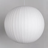 Modern Bubble Mulberry Silk Pendant Light Geometric Mid Century Minimalist Hanging Lamp for Living Room