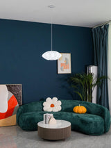 Modern Bubble Mulberry Silk Pendant Light Geometric Mid Century Minimalist Hanging Lamp for Living Room