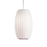 Modern Bubble Mulberry Silk Pendant Light Geometric Mid Century Minimalist Hanging Lamp for Living Room