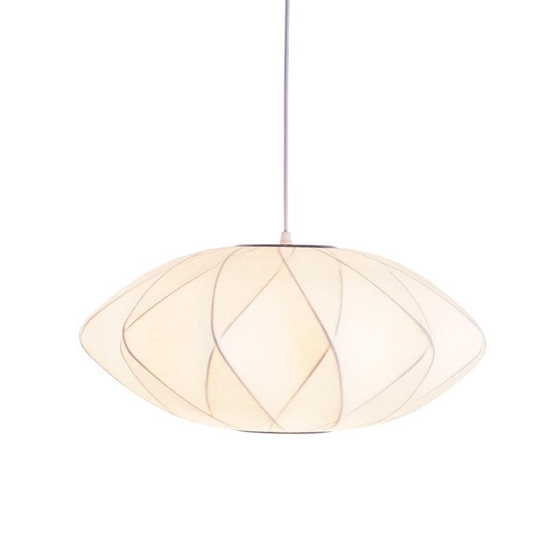 Modern Bubble Mulberry Silk Pendant Light Geometric Mid Century Minimalist Hanging Lamp for Living Room