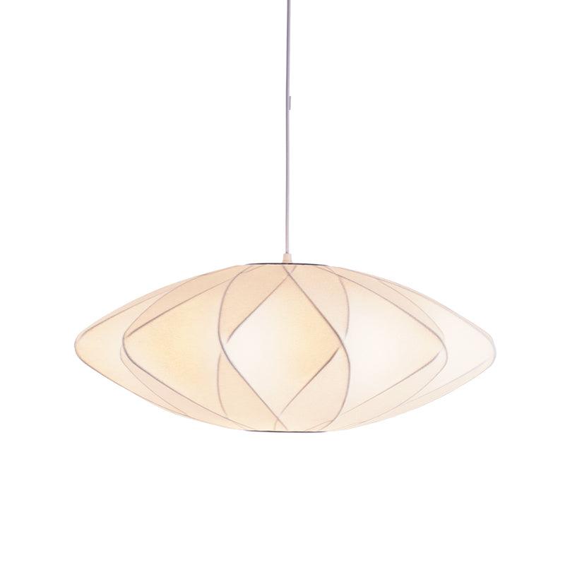 Modern Bubble Mulberry Silk Pendant Light Geometric Mid Century Minimalist Hanging Lamp for Living Room