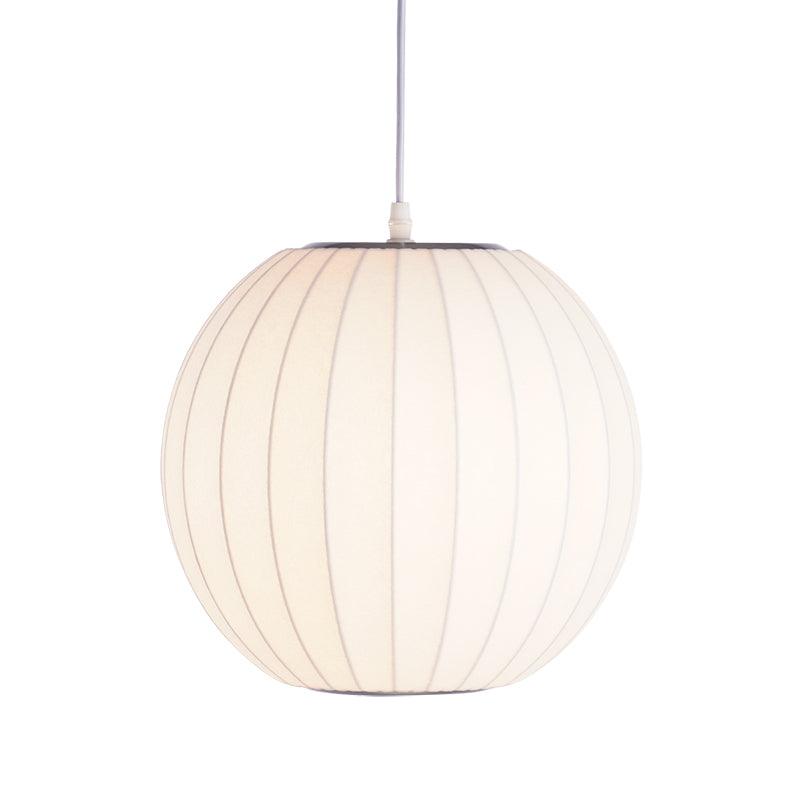 Modern Bubble Mulberry Silk Pendant Light Geometric Mid Century Minimalist Hanging Lamp for Living Room