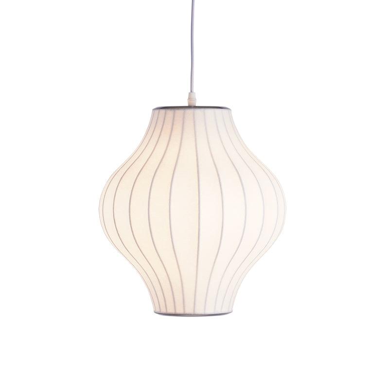 Modern Bubble Mulberry Silk Pendant Light Geometric Mid Century Minimalist Hanging Lamp for Living Room