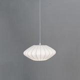 Modern Bubble Mulberry Silk Pendant Light Geometric Mid Century Minimalist Hanging Lamp for Living Room