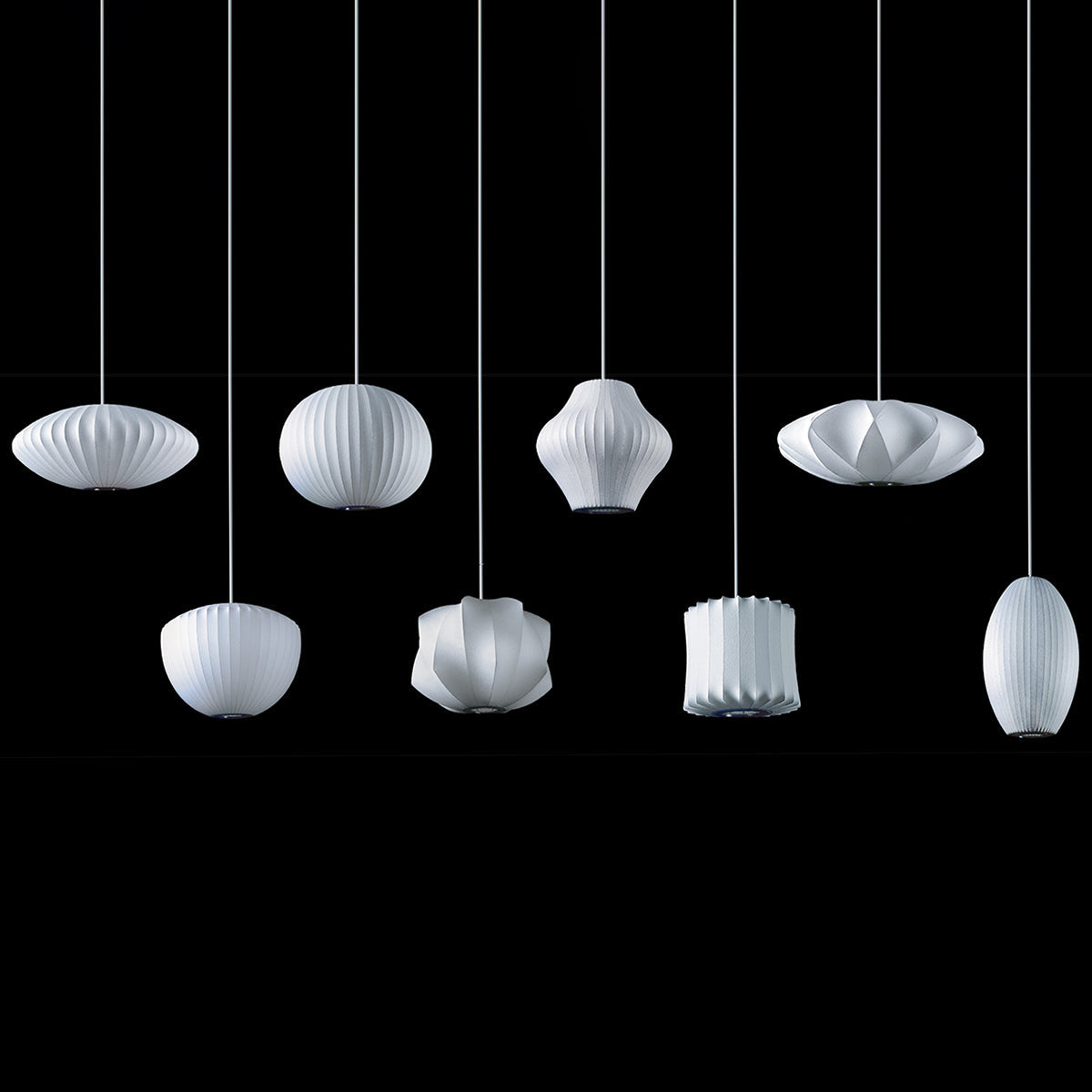 Modern Bubble Mulberry Silk Pendant Light Geometric Mid Century Minimalist Hanging Lamp for Living Room