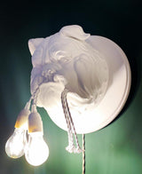 Modern Bulldog Resin Wall Sconce Artistic Animal Sculpture Lighting Fixture
