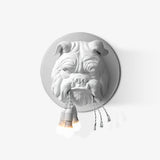 Modern Bulldog Resin Wall Sconce Artistic Animal Sculpture Lighting Fixture