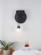 Modern Bulldog Resin Wall Sconce Artistic Animal Sculpture Lighting Fixture