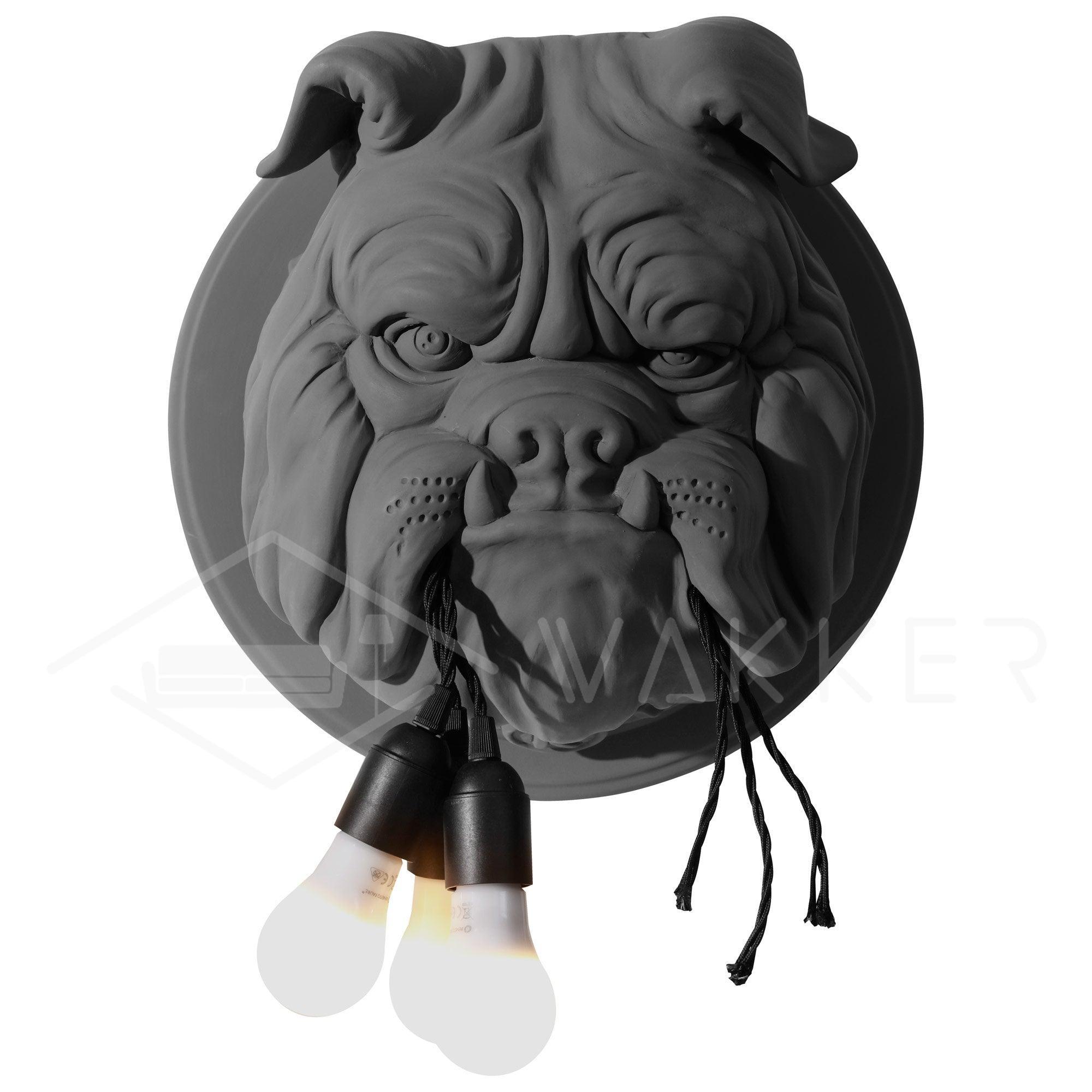 Modern Bulldog Resin Wall Sconce Artistic Animal Sculpture Lighting Fixture