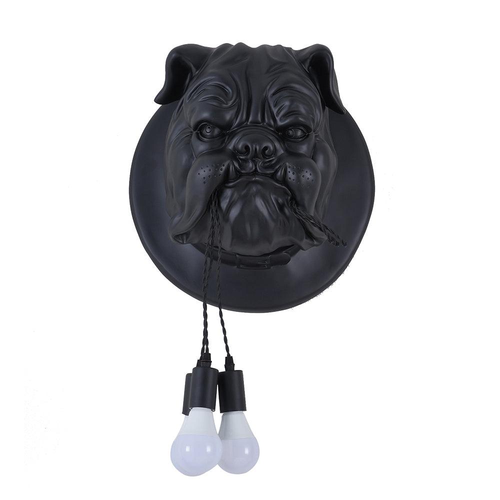 Modern Bulldog Resin Wall Sconce Artistic Animal Sculpture Lighting Fixture