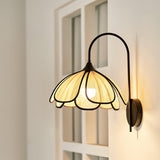 Modern Burnt Petal Wall Sconce Natural Fiber and Metal Indoor Accent Light