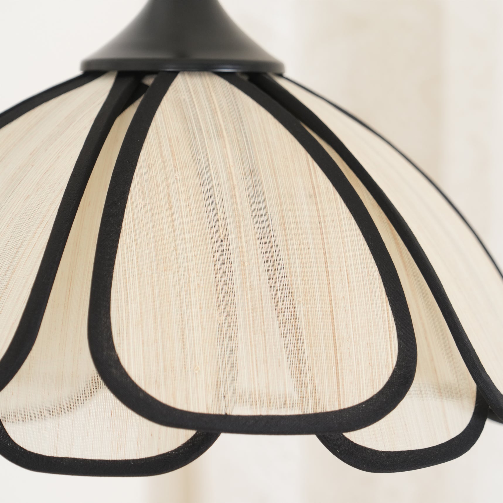 Modern Burnt Petal Wall Sconce Natural Fiber and Metal Indoor Accent Light