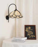 Modern Burnt Petal Wall Sconce Natural Fiber and Metal Indoor Accent Light