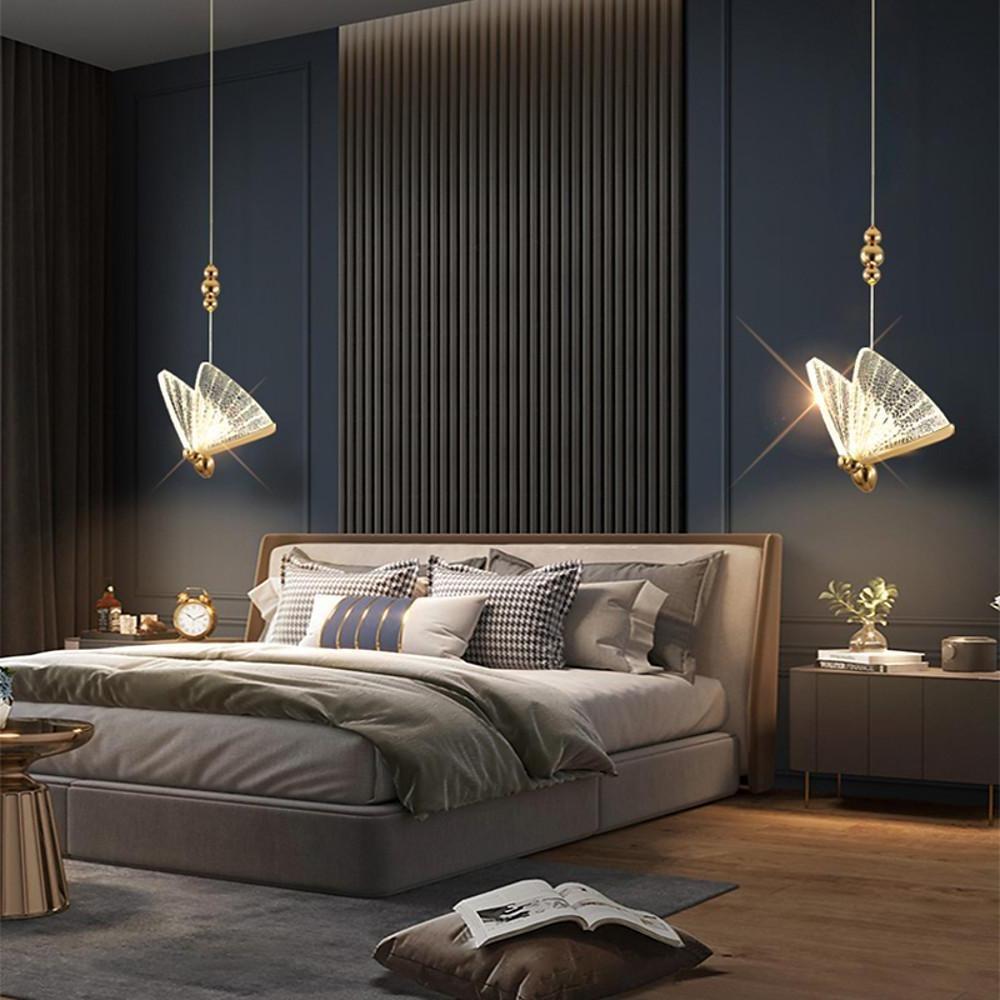 Modern Butterfly Acrylic LED Pendant Light for Coastal Style Bedroom and Living Room