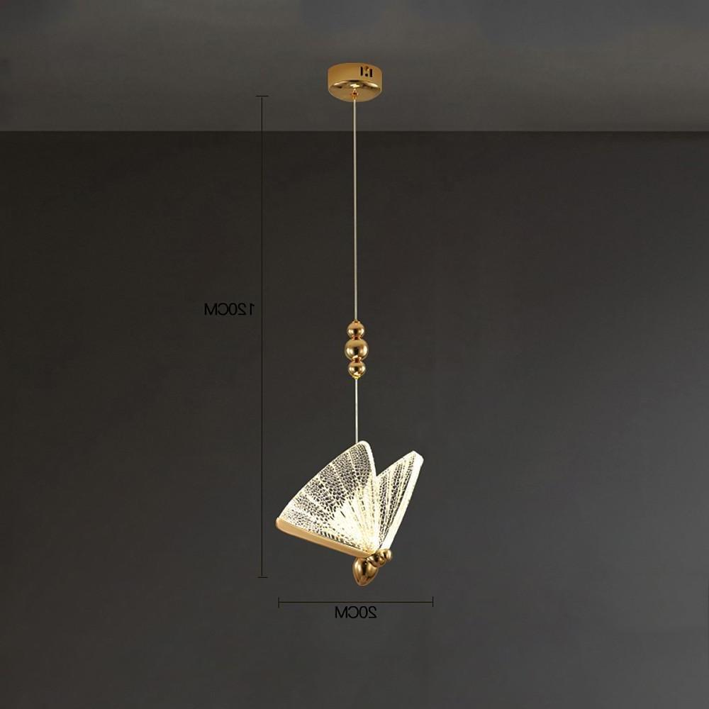 Modern Butterfly Acrylic LED Pendant Light for Coastal Style Bedroom and Living Room