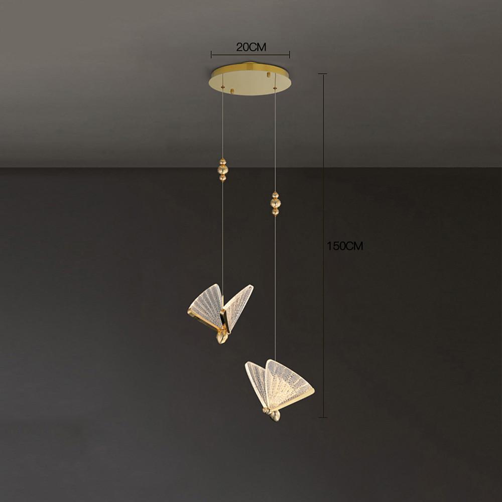 Modern Butterfly Acrylic LED Pendant Light for Coastal Style Bedroom and Living Room
