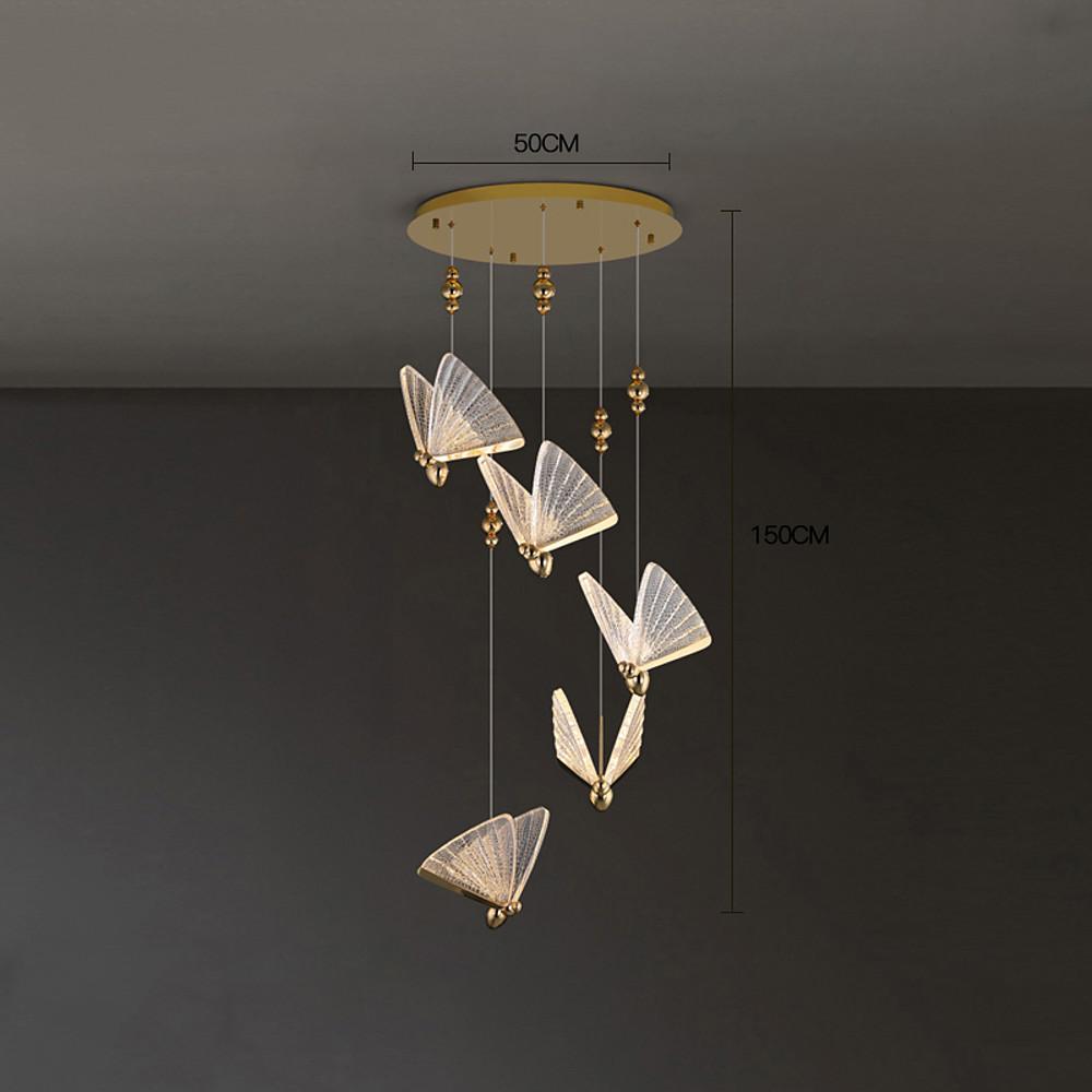 Modern Butterfly Acrylic LED Pendant Light for Coastal Style Bedroom and Living Room