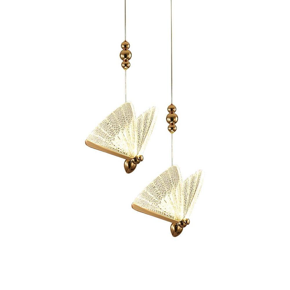 Modern Butterfly Acrylic LED Pendant Light for Coastal Style Bedroom and Living Room