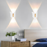 Modern Butterfly LED Outdoor Wall Light Waterproof Up and Down Sconce for Garden Patio and Exterior Walls